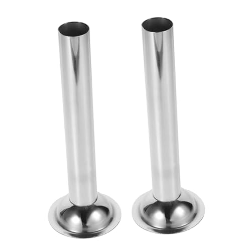 ROMISBABA 2 Stück Edelstahl Wurstfüllrohre Fleischwolf Sausage Stuffer Trichter Ersatzrohre Kompatibel mit Meisten Wurstfüllmaschinen Spülmaschinenfest Robust und Professionell Gestaltet von ROMISBABA