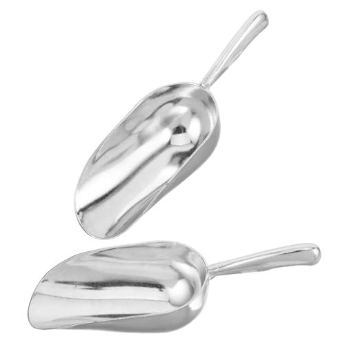 ROMISBABA 2 Stück Eis und Mehlschaufel aus Aluminiumlegierung mit Dickwandiger Rissfester Konstruktion Ergonomischem Rundgriff Vielseitig Einsetzbar für Eis Mehl Süßigkeiten und Lebensmittel von ROMISBABA