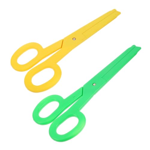 ROMISBABA 2 Stück Große Clown scheren Robustem Kunststoff Riesen accessoires für Clown kostüme Halloween party requisiten Bühne Karneval Grün und Gelb Langlebig und Auffällig von ROMISBABA