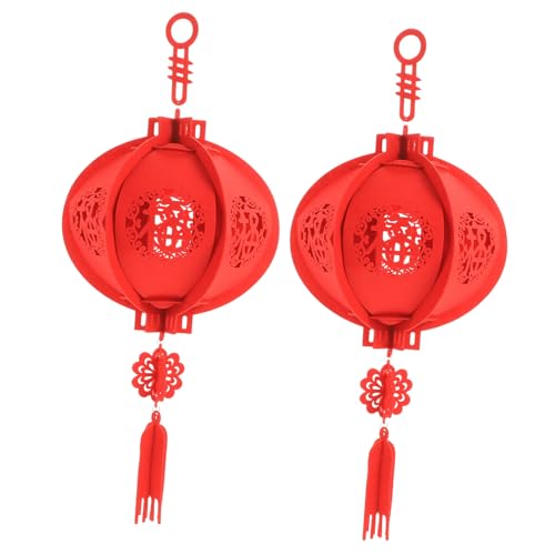 ROMISBABA 2 Stück Handgefertigtes Teiliges Filz Laternen Rote Chinesische Laternen für Frühlingsfest und Neujahrsdekoration Traditionelle Hängelaternen für Innen und Außen ROMISBABA 2 Stück Handgefertigtes Teiliges Filz Laternen Rote Chinesische Laternen für Frühlingsfest und Neujahrsdekoration Traditionelle Hängelaternen für Innen und Außen von ROMISBABA