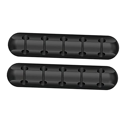 ROMISBABA 2 Stück Kabelclips aus Flexiblem Silikon Kabelhalter für Schreibtisch Kabelmanagement Schwarz Kompakt Kabelorganizer für Ladekabel und Datenkabel Desktop Organizer von ROMISBABA