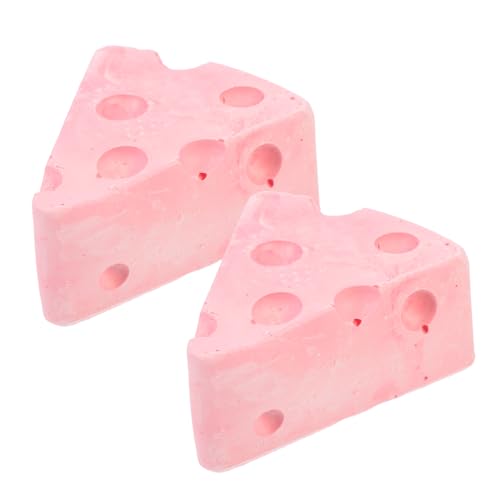 ROMISBABA 2 Stück Käse Käse Mozzarella Nahrungssuche Block Meerschweinchen Hamster Molar Stone Small pet chew Toy Kaninchen Backenzahn Häschen-Backenzahnblöcke Kalziumgips Orange von ROMISBABA