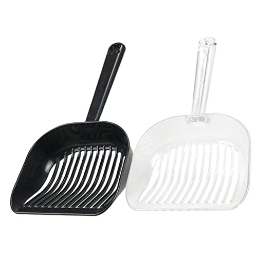 ROMISBABA 2 Stück Katzenstreu Schaufel aus Robustem Kunststoff Ergonomisch rutschfest Leicht zu Reinigen Kompakt und Praktisch für Saubere Katzentoilette Langlebig und Handlich mit Langem von ROMISBABA