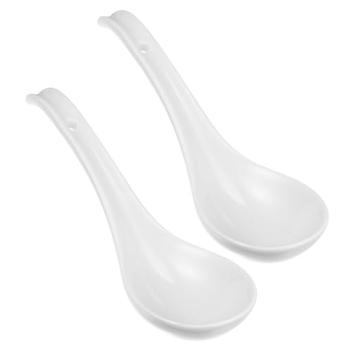 ROMISBABA 2 Stück Keramik Dessert und Suppenlöffel Weiß Langlebig Glatt Vielseitig für Zuhause Eiscreme Ramen Appetizer Haushalt Geschirr ROMISBABA 2 Stück Keramik Dessert und Suppenlöffel Weiß Langlebig Glatt Vielseitig für Zuhause Eiscreme Ramen Appetizer Haushalt Geschirr von ROMISBABA