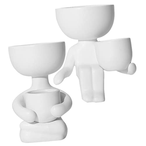ROMISBABA 2 Stück Keramische Sukkulenten Blumentöpfe mit Menschlichem Design Niedliche Pflanzengefäße für und Außenbereich für Kakteen und Kleine Pflanzen Home Dekoration ROMISBABA 2 Stück Keramische Sukkulenten Blumentöpfe mit Menschlichem Design Niedliche Pflanzengefäße für und Außenbereich für Kakteen und Kleine Pflanzen Home Dekoration von ROMISBABA