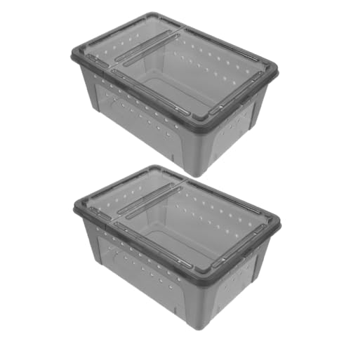 ROMISBABA 2 Stück Kleine Reptilienaufzuchtbox mit Sicherem Verschluss Transparentem Kunststoff und Belüftung für Spinnen Echsen Schlangen Skorpione und Tragbares Terrarium ROMISBABA 2 Stück Kleine Reptilienaufzuchtbox mit Sicherem Verschluss Transparentem Kunststoff und Belüftung für Spinnen Echsen Schlangen Skorpione und Tragbares Terrarium von ROMISBABA