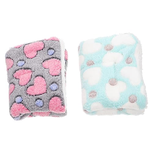 ROMISBABA 2 Stück Kleintier Schlafmatte mit Lammwoll Fleece Warme und Dicke Kuscheldecke für Hamster Meerschweinchen Eichhörnchen und Kaninchen Umweltfreundlich und Langlebig von ROMISBABA