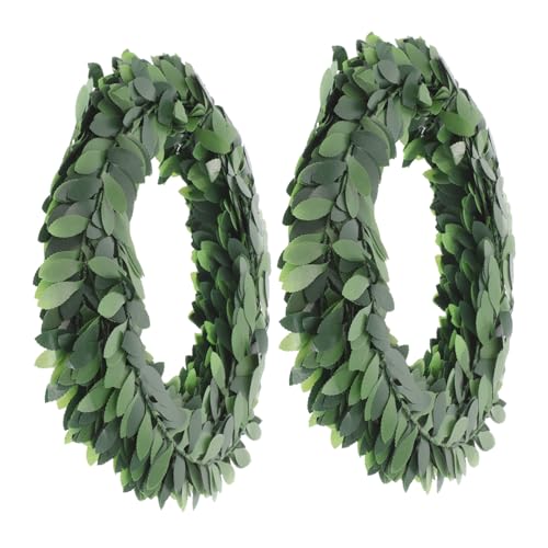ROMISBABA 2 Stück Künstliche Grüne Rattan Girlande mit Draht Dekorative DIY Blumenranke für Hochzeit Auto Kranz Boho Accessoires Natürliche Optik Vielseitig Verwendbar von ROMISBABA
