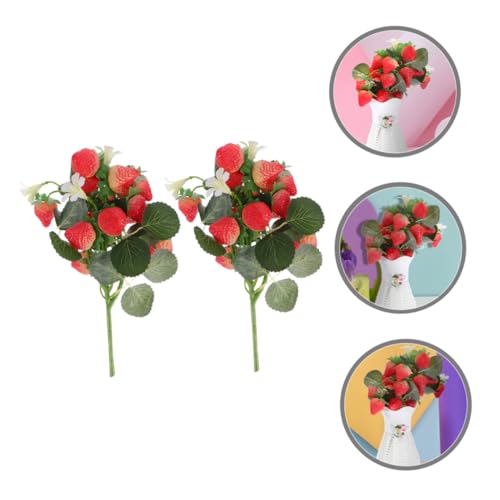 ROMISBABA 2 Stück Künstliches Erdbeerstrauß Realistische PVC Früchte Dekoration für Zuhause Tischdekoration ohne Pflege Langlebige Künstliche Pflanzen für Natürliche Atmosphäre ROMISBABA 2 Stück Künstliches Erdbeerstrauß Realistische PVC Früchte Dekoration für Zuhause Tischdekoration ohne Pflege Langlebige Künstliche Pflanzen für Natürliche Atmosphäre von ROMISBABA