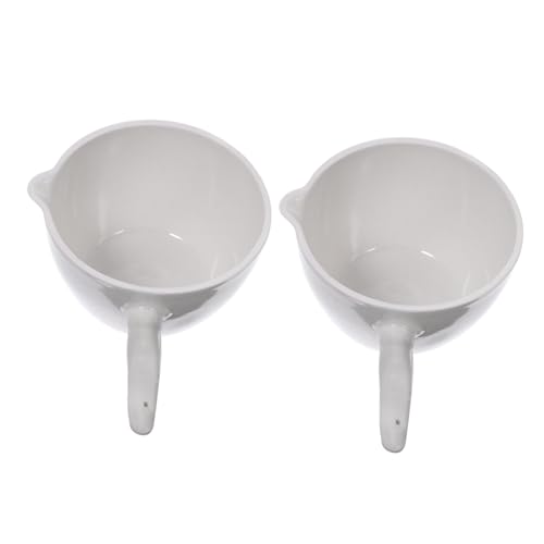 ROMISBABA 2 Stück Laborporzellan Verdampfschale mit Griff Rundes Keramisches Verdampfungsgefäß Hitzebeständig Stabiles Laborwerkzeug für Lösungskonzentration und Trocknung von ROMISBABA