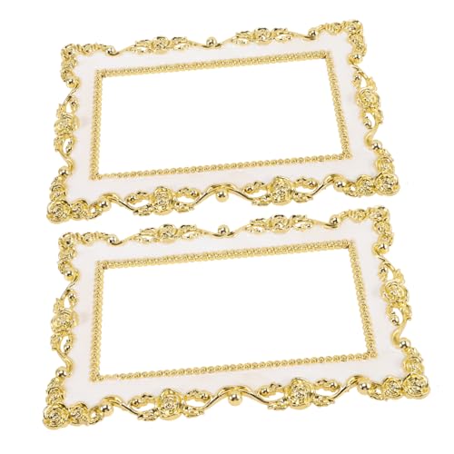ROMISBABA 2 Stück Lichtschalter Abdeckung aus Robustem Kunststoff Dekorative Wandplatte mit Elegantem Gold Weißem Design Schutzfunktion gegen Wandbeschädigung für Wohnzimmer und von ROMISBABA