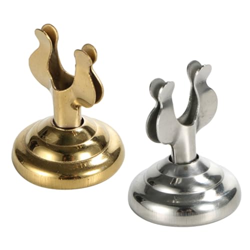 ROMISBABA 2 Stück Mini Tischnummernhalter Edelstahl U form Clip Stabile Notizhalter für Memo Namenskarten Tischkarten Stilvolles Design in Gold und Silber für Hochzeit Party Restaurant Büro von ROMISBABA