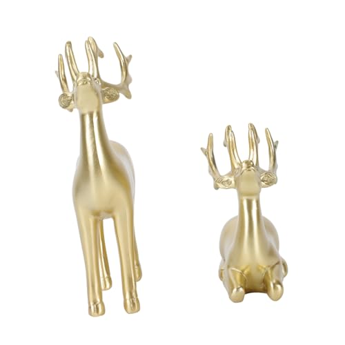 ROMISBABA 2 Stück Moderne Dekofigur Teiliges aus Harz Kreative Weihnachtsdeko für Wohnzimmer Tisch Desktop Ornament für Büro und Zuhause Stilvolle Geschenkidee von ROMISBABA