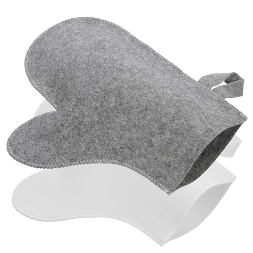 ROMISBABA 2 Stück Peeling Handschuhe aus Dickem Filz Sauna und Badehandschuhe zum Effektiven Körperpeeling Sanfte Exfoliation für Rücken und Haut Wiederverwendbare Badutensilien Weiß ROMISBABA 2 Stück Peeling Handschuhe aus Dickem Filz Sauna und Badehandschuhe zum Effektiven Körperpeeling Sanfte Exfoliation für Rücken und Haut Wiederverwendbare Badutensilien Weiß von ROMISBABA