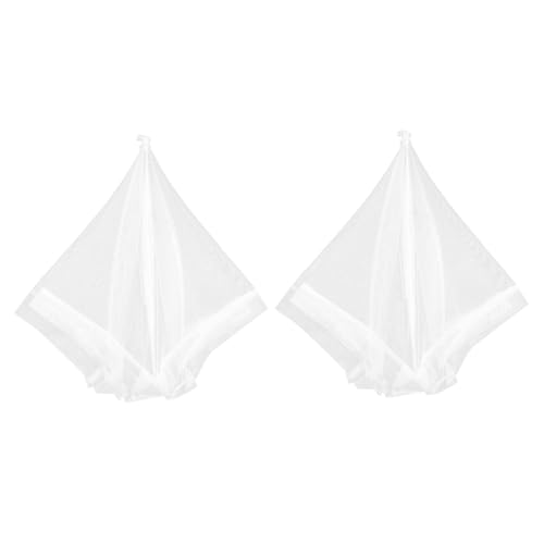 ROMISBABA 2 Stück Premium Faltbare Lebensmittelabdeckung Große Weiße Netzhaube Schützende Abdeckhaube für Küche und Zuhause Wiederverwendbar Atmungsaktiv für Picknick und Party von ROMISBABA