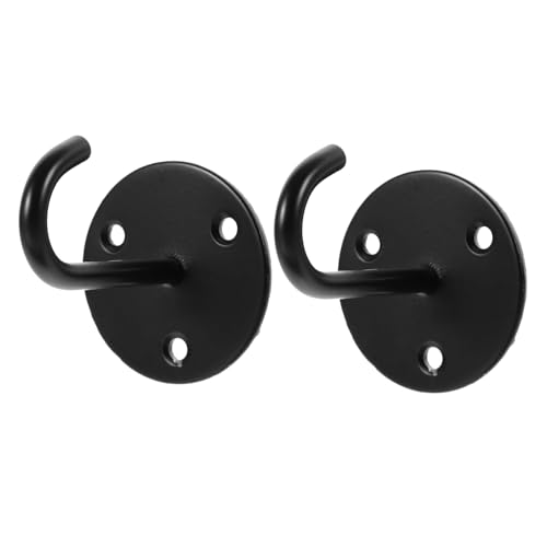 ROMISBABA 2 Stück Schwarzer Edelstahl Deckenhaken Schwerlastfähiger U Förmiger Wand und Deckenhalter Rostfrei für Blumenampeln Hüte Taschen und Garderobe von ROMISBABA