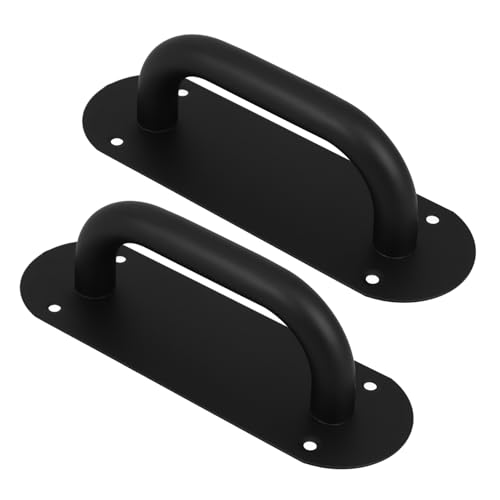 ROMISBABA 2 Stück Schwarzer Türgriff Robuster Dicker Push Pull Türgriff für Innen und Eingangstüren Verschleißfest Minimalistisches Design Geeignet für Gewerbliche Türen und Tore von ROMISBABA