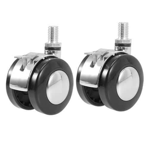 ROMISBABA 2 Stück Schwere Bürostuhlrollen mit Bremse Langlebige Kratzfeste für Bürostühle Leise Verschleißfest Geeignet für Teppich Laminat Vinylböden von ROMISBABA