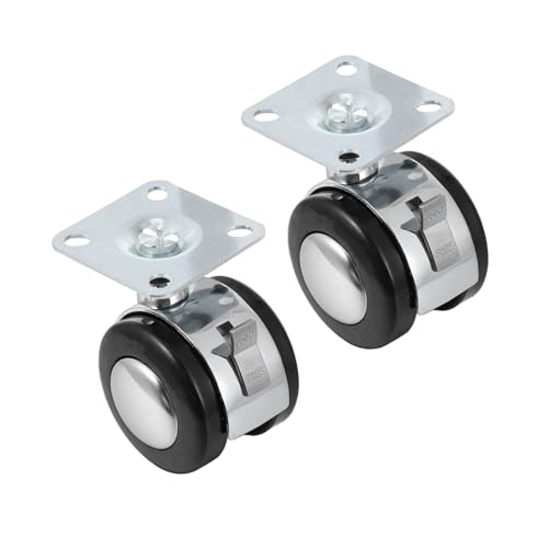 ROMISBABA 2 Stück Schwere Möbelrollen aus Zinklegierung mit Bremse für Bürostühle Tische und Schränke Drehbar Kratzfest Einfache Montage Geeignet für Teppich und Hartböden von ROMISBABA