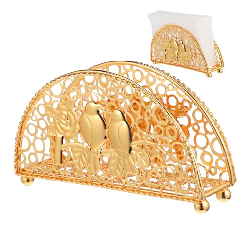 ROMISBABA 2 Stück Serviettenhalter aus Metall Goldfarbener Vintage Napkin Holder für Tisch Stabile Aufbewahrung mit Verstärkter Struktur Platzsparend für Restaurants Cafés und Zuhause ROMISBABA 2 Stück Serviettenhalter aus Metall Goldfarbener Vintage Napkin Holder für Tisch Stabile Aufbewahrung mit Verstärkter Struktur Platzsparend für Restaurants Cafés und Zuhause von ROMISBABA