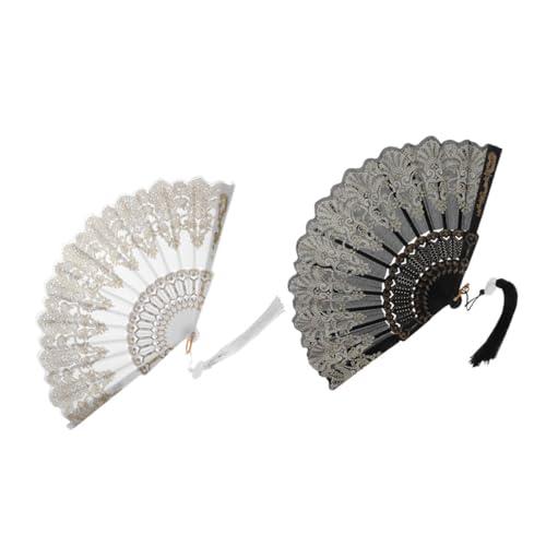 ROMISBABA 2 Stück Teiliges Besticktes Faltbares Handfächer- Leichter Vintage Fächer mit Feiner Stickerei als Fotorequisite Cosplay-zubehör und Sommerlicher Begleiter für Damen und Tänzer ROMISBABA 2 Stück Teiliges Besticktes Faltbares Handfächer- Leichter Vintage Fächer mit Feiner Stickerei als Fotorequisite Cosplay-zubehör und Sommerlicher Begleiter für Damen und Tänzer von ROMISBABA
