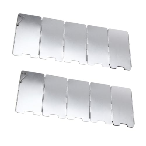 ROMISBABA 2 Stück Teiliges Camping Windschutz Kochfeld Mini Windschutzscheibe aus Langlebiger Aluminiumlegierung Hitzebeständig Leicht Tragbar für Outdoor Gaskocher und Campingkocher ROMISBABA 2 Stück Teiliges Camping Windschutz Kochfeld Mini Windschutzscheibe aus Langlebiger Aluminiumlegierung Hitzebeständig Leicht Tragbar für Outdoor Gaskocher und Campingkocher von ROMISBABA