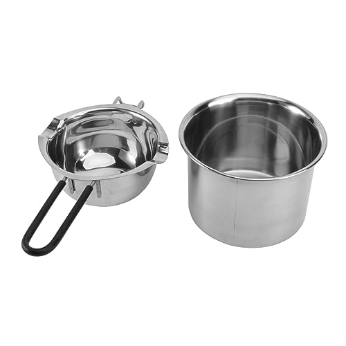 ROMISBABA 2 Stück Teiliges Edelstahl Schmelztopf mit Silikongriff Gleichmäßige und Schnelle Wärmeleitung für Schokolade Butter und Saucen Langlebig und Lebensmittelecht Passend für von ROMISBABA