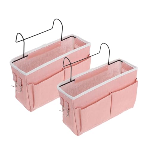 ROMISBABA 2 Stück Teiliges Hängendes Bett Aufbewahrungstaschen mit Taschen Robuster Organizer für Nachttisch Studentenwohnheim und Hochbett Platzsparend für Bücher Brillen und Persönliche von ROMISBABA