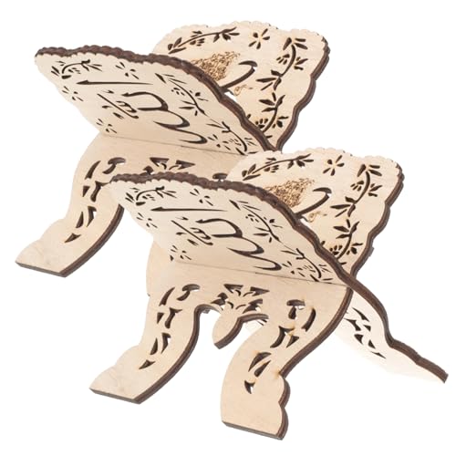 ROMISBABA 2 Stück Teiliges Holz Buchhalter Stabiles Display Regal aus Hochwertigem Holz Faltbarer Leseständer für Quran Kochbücher und Dekoration Platzsparend und Langlebig für Schreibtisch von ROMISBABA