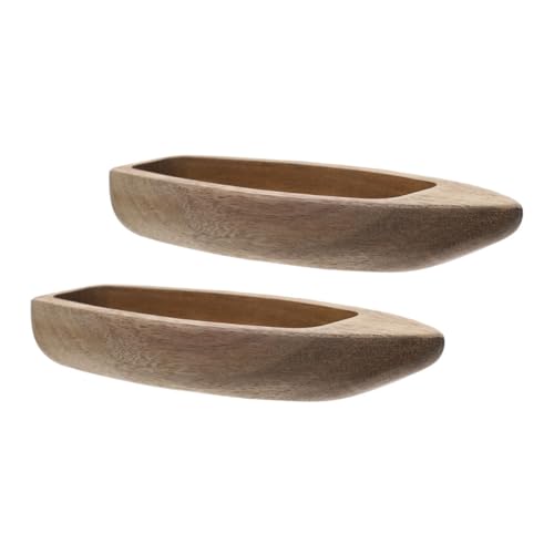 ROMISBABA 2 Stück Teiliges Holzboot Modellset Rustikale Desktop Dekoration Unbemaltes Ruderboot aus Holz DIY Ornament für Wohn und Arbeitszimmer von ROMISBABA