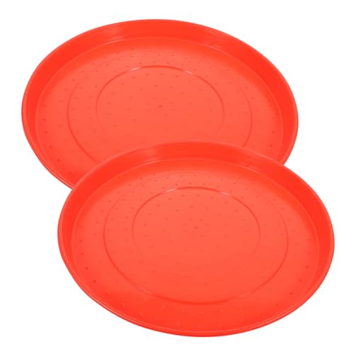 ROMISBABA 2 Stück Teiliges Küken Futtertablett Rund Robustes Geflügelfutter Tablett mit Stabiler Struktur gegen Verschütten Geeignet für Küken Gänse Geflügelhaltung von ROMISBABA