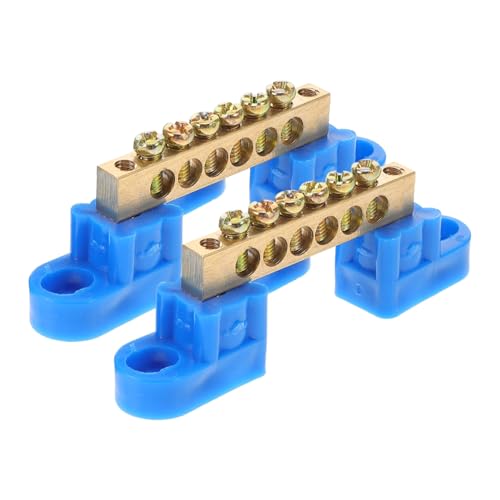 ROMISBABA 2 Stück Teiliges Kupfer Sammelschiene mit Positionen Verteilerleiste für Sichere Elektrische Anschlussverbindungen in Verteilerschränken Schnelle Montage Langlebig von ROMISBABA