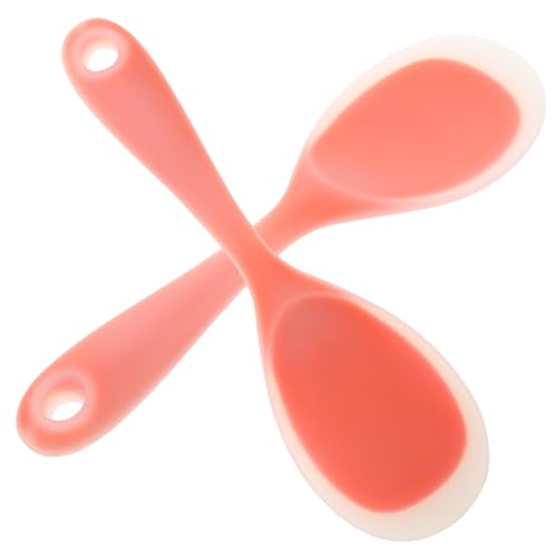 ROMISBABA 2 Stück Teiliges Langlebige Silikon Reislöffel Ergonomisch Rutschfest Leicht zu Reinigen Transparent Orange für Haushalt Restaurant Küche ROMISBABA 2 Stück Teiliges Langlebige Silikon Reislöffel Ergonomisch Rutschfest Leicht zu Reinigen Transparent Orange für Haushalt Restaurant Küche von ROMISBABA