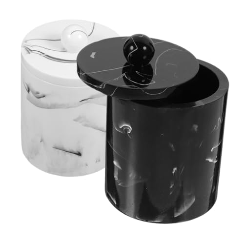 ROMISBABA 2 Stück Teiliges Marmor Muster Wattestäbchenhalter mit Deckel Resin Kosmetik Wattepads Organizer Box Kompakter Baumwollrundbehälter für Bad und Schminktisch Stilvolle Aufbewahrung ROMISBABA 2 Stück Teiliges Marmor Muster Wattestäbchenhalter mit Deckel Resin Kosmetik Wattepads Organizer Box Kompakter Baumwollrundbehälter für Bad und Schminktisch Stilvolle Aufbewahrung von ROMISBABA