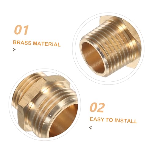 ROMISBABA 2 Stück Teiliges Messing Garten Schlauchadapter Ght Npt Kompakter Langlebiger Schnellverbinder für Gartenschläuche und Rohranschlüsse Installieren Tragbar für Garten und Terrasse von ROMISBABA
