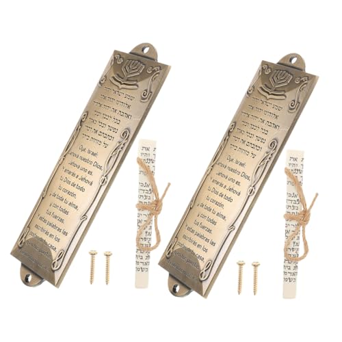 ROMISBABA 2 Stück Teiliges Mezuzah aus Langlebiger Legierung Religiöse Türdekoration mit Feiner Handwerkskunst Wetterbeständig für und Kulturelle Zeremonien Antikes Gold von ROMISBABA