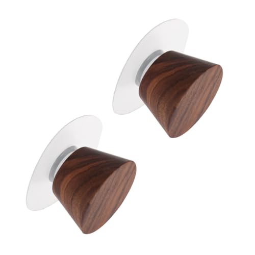 ROMISBABA 2 Stück Teiliges Nordische Massive Holzkleiderhaken Moderne Minimalistische Wandaufhänger Starke Selbstklebende Garderobenhaken für Jacken Hüte Schals Robustes Schwarzes von ROMISBABA