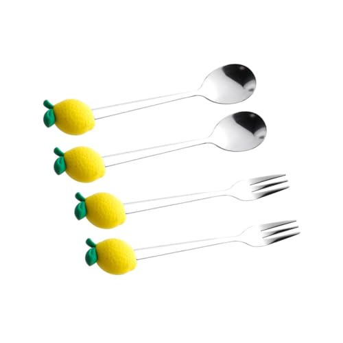ROMISBABA 2stücke Edelstahllöffel Und Gabeln Für Desserts Eis Und Cocktails Mit Ergonomischem Design Und Hochwertiger Spiegelglatte Oberfläche von ROMISBABA