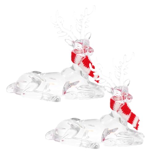 ROMISBABA 2 Stück Teiliges Transparente Weihnachtsdeko Sitzende REH-Figuren für Tannenbaum Fenster Tür Festliche Tischdekoration ROMISBABA 2 Stück Teiliges Transparente Weihnachtsdeko Sitzende REH-Figuren für Tannenbaum Fenster Tür Festliche Tischdekoration von ROMISBABA