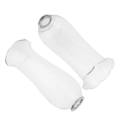 ROMISBABA 2 Stück Teiliges Windschutz-glaslampenschirm- Handgefertigter Vintage-glaszylinderschirm Langlebiger Transparenter Lampenschirm Passend für Öllampen und Laternen für Innen von ROMISBABA