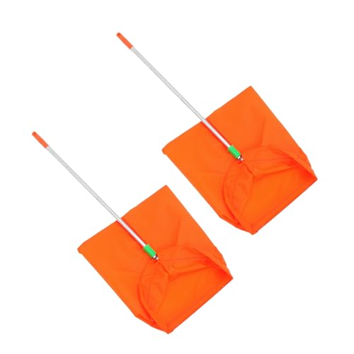 ROMISBABA 2 Stück Teiliges mit Griff Winddichtes Stabiles Kehrschaufel Garten Haushaltsreinigung Stehendes Laub Gartenschmutzfänger- für Terrasse und Grünflächen Orange von ROMISBABA