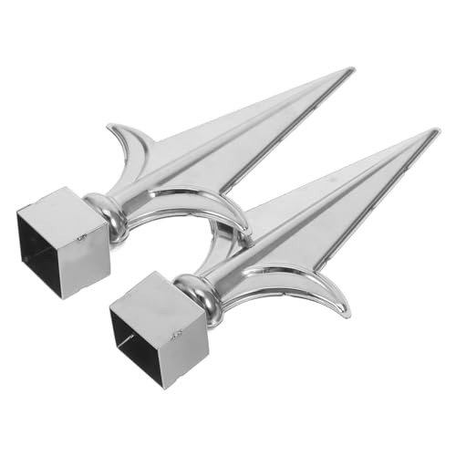 ROMISBABA 2 Stück Trident Metall Fahnenmast Spitze Silberfarbener Zaunaufsatz Dekorative Gartenfahnenmast Ersatzspitze für Außenzäune Einfache ROMISBABA 2 Stück Trident Metall Fahnenmast Spitze Silberfarbener Zaunaufsatz Dekorative Gartenfahnenmast Ersatzspitze für Außenzäune Einfache von ROMISBABA