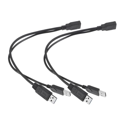 ROMISBABA 2 Stück USB Verlängerungskabel mit Dual Stecker für Externe Laufwerke Verstärkte Stromversorgung Hohe Geschwindigkeit Kompatibel mit PC und Auto Geeignet für Datenübertragung und ROMISBABA 2 Stück USB Verlängerungskabel mit Dual Stecker für Externe Laufwerke Verstärkte Stromversorgung Hohe Geschwindigkeit Kompatibel mit PC und Auto Geeignet für Datenübertragung und von ROMISBABA