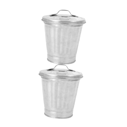 ROMISBABA 2 Stück Verzinkte Aufbewahrungsbehälter mit Deckel Multifunktionale Kleine Tischmülleimer aus Langlebigem Geeignet als Mini Mülleimer oder Blumentopf für Büro Zuhause und Schule ROMISBABA 2 Stück Verzinkte Aufbewahrungsbehälter mit Deckel Multifunktionale Kleine Tischmülleimer aus Langlebigem Geeignet als Mini Mülleimer oder Blumentopf für Büro Zuhause und Schule von ROMISBABA