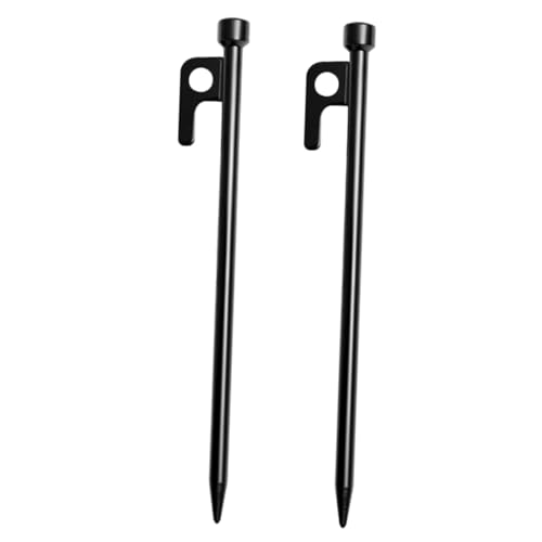 ROMISBABA 2 Stück Zeltheringe aus Metall Robuste Zeltnägel für Zeltbefestigung Windfeste Erdanker für Outdoor Camping Vielseitig Einsetzbar Gras Sand und EIS Stabiles Campingzubehör von ROMISBABA