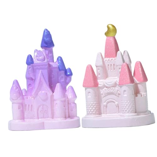 ROMISBABA 2 Stücke Teiliges Miniatur Schloss Fairy Style Mini Garten Dekoration Outdoor Bonsai Landschaftsfigur Kreative Miniatur Schloss Ornamente für Balkon und Terrarium von ROMISBABA
