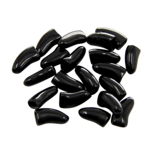 ROMISBABA 20 Stück Katzen Krallenkappen S Schwarz Schützende Nagelabdeckungen gegen Kratzschäden Einfach Anzubringen Natürliches Material Bequem und Modisch für Sichere Anwendung bei von ROMISBABA