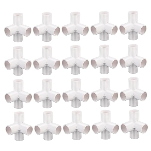 ROMISBABA 20 Stück PVC Wasseranschlüsse Rohrverbinder Weiß Praktische Verbindungselemente für Bewässerungssystem Installieren und Langlebig von ROMISBABA