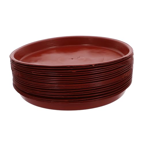ROMISBABA 20 Stück Pflanzschale aus Kunststoff Untertassen Kleiner Topf Pflanzer Wasserfänger Pflanzenuntersetzer Garten Blumentopfhalter aus Kunststoff Blumenkugelbodenschale Topflappen rot von ROMISBABA