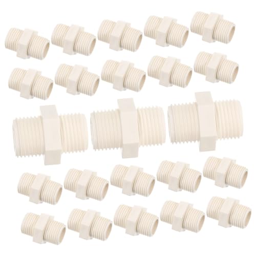 ROMISBABA 20 Stück Teiliges PVC Rohrverbinder mit Außengewinde Langlebige Kunststoffadapter für Wasserrohrverbindung Installieren Geeignet für Gartenbewässerung und Kaltwasserleitungen von ROMISBABA